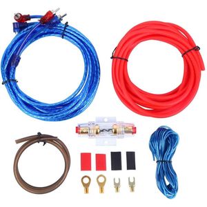 Auto Audio Kabelset - Universeel - voor Versterker & Subwoofer - Kabel - Bedrading Set - 1000W - Rood & Blauw