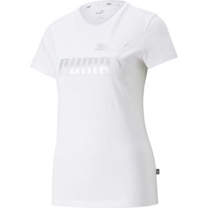 PUMA Ess+ Metallic Logo Tee Dames Sportshirt
