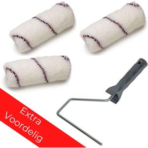 Actie Muurverf Set - 3 Roll Roy Tex Rollers 18 cm + Beugel
