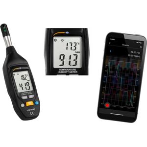 Hygrometer met bluetooth PCE-555BT - natteboltemperatuur - dauwpunttemperatuur - Android en iOS