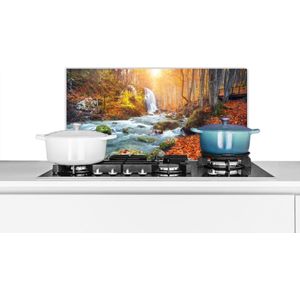Spatscherm keuken 70x30 cm - Kookplaat achterwand Natuur - Zon - Herfst - Muurbeschermer - Spatwand fornuis - Hoogwaardig aluminium