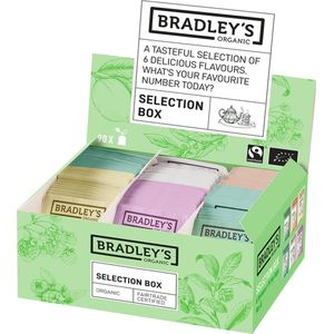 Bradley's thee | Organic selection |  Displaybox Fairtrade | 6 smaken | 90 zakjes