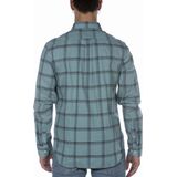 Timberland Stretch Popeline Geruit Lichtblauw Overhemd - Streetwear - Volwassen