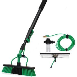 AquaClean Deluxe - Waterbezem met telescoopsteel van 4,6 m - Compatibel met hogedrukreinigers en tuinslangen