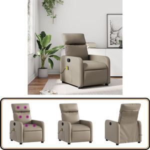 vidaXL Massagestoel - Verstelbaar - Kunstleer - Cappuccino Massagestoel - Verstelbare Stoel - Massagefauteuil - Comfortstoel - Kapstok