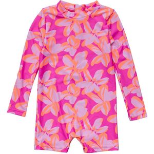Snapper Rock - UV Zwempak voor baby's - Lange mouw - Hibiscus Hype - Roze - maat 2 (76-88cm)
