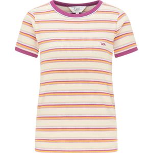 Lee Dames Stripe Tee shirt - Maat XL - Golden Beam Gemengde Kleuren