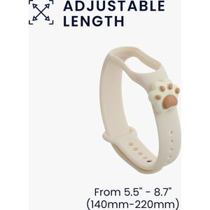 kwmobile Smartwatch horlogebandje geschikt voor Xiaomi Mi Band 7 / Band 6 / Band 5 bandje - Fitnesstracker band van TPU siliconen - wit