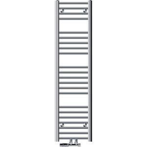 Badkamer radiator middenaansluiting 300x1400 mm chroom recht met wandaansluitset LuxeBath