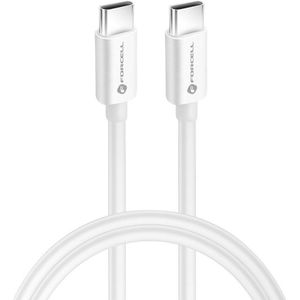 Forcell - Usb-C naar Usb-C - Universele kabel - Snellader geschikt voor Usb-C apparaten - 50 cm - 60W - Wit
