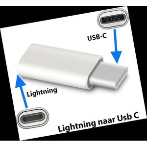*** 2 stuks Lightning naar USB-C - Adapter - Opladen - Telefoon opladen - Geschikt voor USB-C - Lightning van Heble® ***