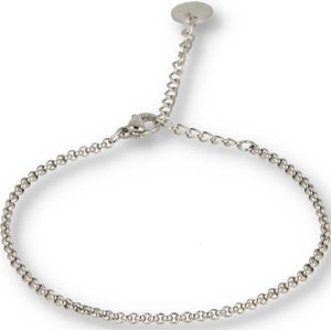 My Bendel Fijne schakelarmband zilverkleurig - Fijne zilverkleurige ronde schakelarmband - Met luxe cadeauverpakking