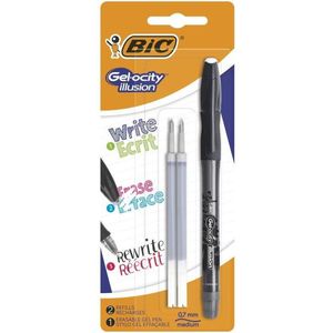 Bic roller Gel-ocity Illusion, zwart, blister met 1 stuk en 2 vullingen