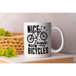 Mok Nice People Ride Bicycles- Motorfiets - Ride - Bike - I love Motorcycle - Motorcycle- I love Bike - sport - Fiets - Life & Motorcycle - Bike Addict - Riding.