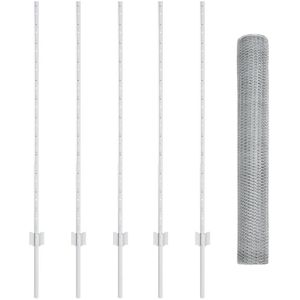 vidaXL - Hekpalen - 10 - stuks - U-Vorm - 120 - cm - Gegalvaniseerd - Staal, - - Hexagonaal - Hek - 1,2x10 - m - Gegalvaniseerd - Staal