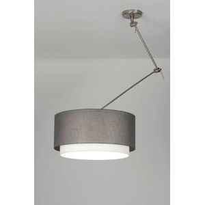 Lumidora Hanglamp 30437 - BERLIN - E27 - Grijs - Taupe - Textiel - ⌀ 47 cm