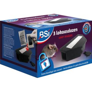 BSI – 3 Lokaasdozen – 3 Muizenlokdozen - Voor gebruik muizengif en rattengif – muizenvergif – Lokdoos Muizen en Ratten