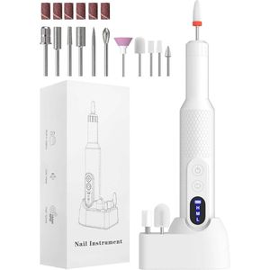 Draagbare elektrische nagelboor met 12 boren en instelbare snelheid voor manicures en pedicures