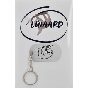 luiaard Sleutelhanger inclusief kaart - luipaard cadeau – luipaard  - Leuk kado voor je vriend om te geven - 2.9 x 5.4CM