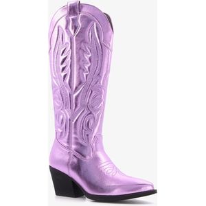 Blue Box dames cowboy western boots paars metallic - Maat 39