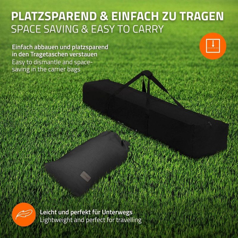 XXL hangmat met stalen frame tot 250 kg donkergrijs incl. draagtas ML-Design