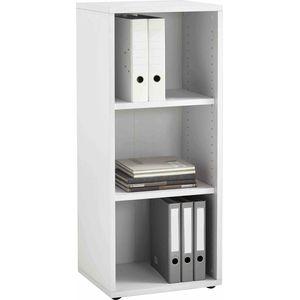 Lage open kast Nereus Wit - Breedte 47.1 cm - Hoogte 112.5 cm - Diepte 39.9 cm - Met planken - Zonder deuren