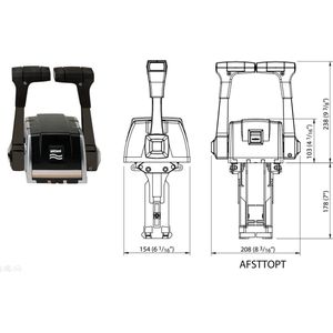 VETUS kunststof tweehendel Motorbediening topmontage type AFSTTOPT