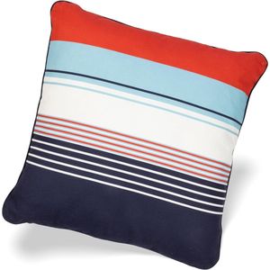 Sierkussen maritieme strepen, marinelook: blauw wit rood turquoise, nieuw, kussen 45x45, sierkussen met vulling en overtrek knuffelkussen gestreept voor sofa outdoor kussens sierkussens
