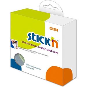 Stick'n Re-Stik dubbelzijdig tape plakband, 25mmx12mtr., niet permanent