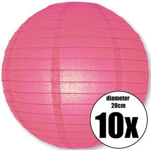 10 candy roze lampionnen met een diameter van 20cm