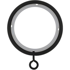 Gordijnringen met kunststof binnenring – Ø35mm – 10 stuks – zwart