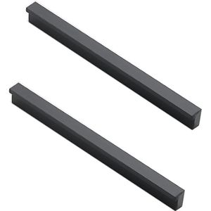 2 stuks - Keukenkastgrepen - Handgreep - Handgreep Kast - meubelgreep - Keukengreep - Handgrepen - ladegrepen - Deurgreep - Aluminiumlegering - zwart - L-greep - 96mm
