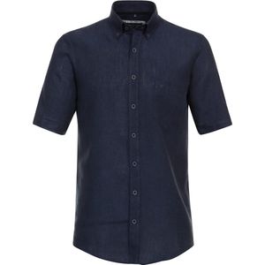 Casa Moda Blauw Linnen Overhemd Korte Mouw Button Down Boord - XL