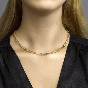 Collier Paperclip Vierkante Buis 5,5 Mm 45 Cm