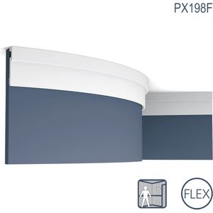 Wandlijst Orac Decor PX198F MODERN U-STEPS Sierlijst flexibel Plint Plafondlijst modern design wit 2 m