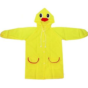 Kinder regenjas - Jas - Geel - Eend - Duck - 2-6j. - Kleuterschool - Waterdicht - Winddicht - Poncho voor kinderen - Lichaamslengte 110 -120 cm. - Uniseks