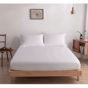 Boomba Bamboo Premium Hoeslaken 400TC wit 100% natuurlijk bamboe 100x220/210x35