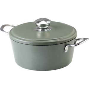 Green Kitchen-Kookpan Stainless Style- Groen 28cm