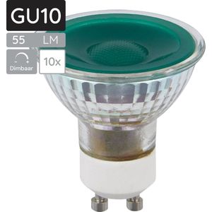 SPL GU10 LED Lamp 5W Dimbaar - Groen - LED Spot MR16 - Feestverlichting - 10 Stuks
