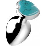 XR Brands Gemstones Turquoise Heart Large Anal Plug blue