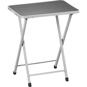 Campout Tafel Ellie - Inklapbare tafel - Opvouwbare tafel - Campingtafel - Vouwtafel - Tuintafel - Bijzettafel - Waterdicht en Hittebestendig - Lichtgewicht - Multifunctioneel - HPL en staal - Draagvermogen max. 30 kg - 53 x 38 x 64 cm - Grijs