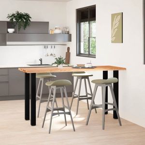 vidaXL - Bartafel - rechthoekig - boomrand - 200x80x102 - cm - massief - eikenhout