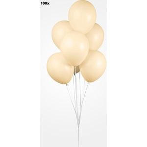 100x Luxe Ballon pastel perzik 30cm - biologisch afbreekbaar - Festival feest party verjaardag landen helium lucht thema