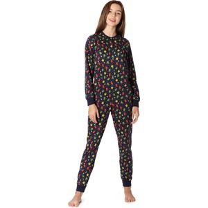 Merry Style Meisjes Jongeren Pyjama Jumpsuit - Lange mouwen - Lange broek - Katoen - MS-MS10-335-PJ - Marineblauw/Cadeaus - 170