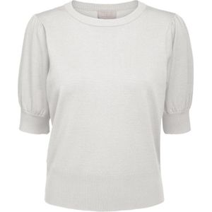 Minus Liva Knit Tee Tops & T-shirts Dames - Shirt - Gebroken wit - Maat XXL