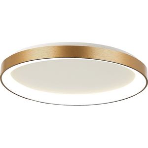 Plafonnière Ringlede | 1-lichts | goud / wit | trendy design | Ø 6 cm | ingebouwde led | plafondlamp | modern | woonkamer / slaapkamer