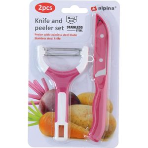 Alpina Schilmes en Dunschiller Set - Roze - Keramisch & RVS Mix - Non-Stick Coating