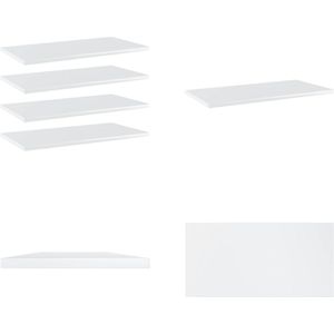 vidaXL Wandschappen 4 st 60x30x1-5 cm spaanplaat hoogglans wit - Boekenplank - Boekenplanken - Boekenschap - Boekenschappen