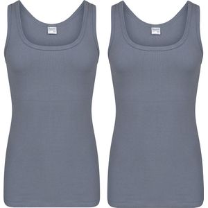 Set van 4x stuks Beeren heren hemd/singlet donker grijs 100% katoen - Heren ondergoed hemden, maat: XL