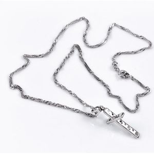 XUPING Ketting met Kruis Hanger - Gedraaide Schakelketting Dames - Gerhodineerd